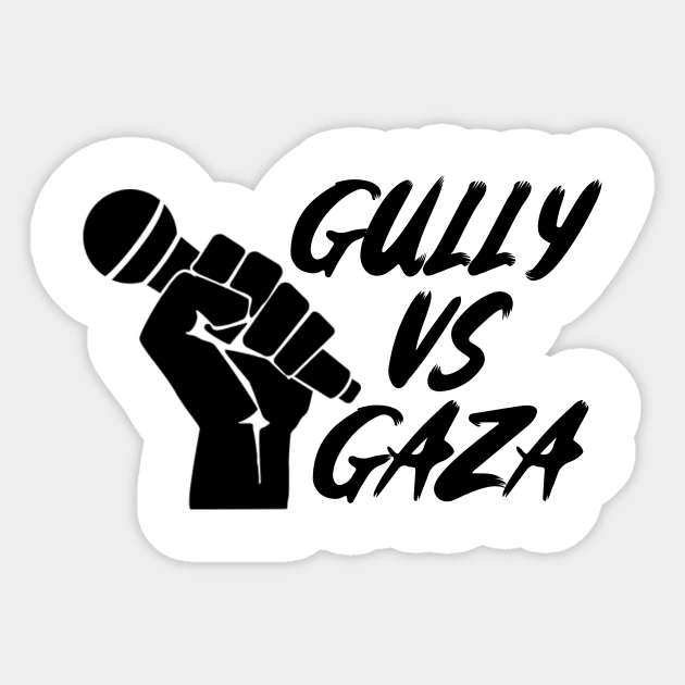 Gully vs Gaza - Rap Lovers Design, Music Fans Sticker by Seopdesigns